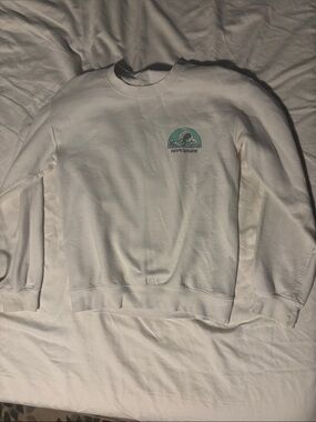 Pacific Sunwear White Crewneck Sweatshirt with Teal Graphic